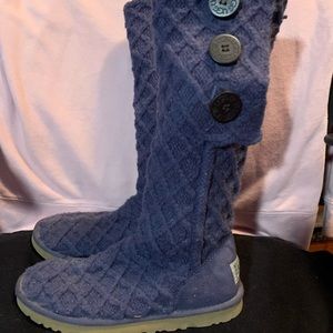 Purple UGG Knit Knee High Boots